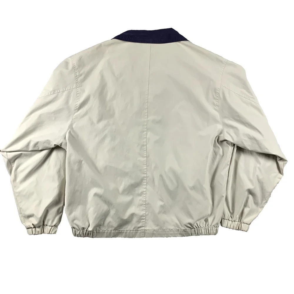London Fog Windbreaker Jacket Mens Large Beige Lightweight Bomber 90s‎ Vintage